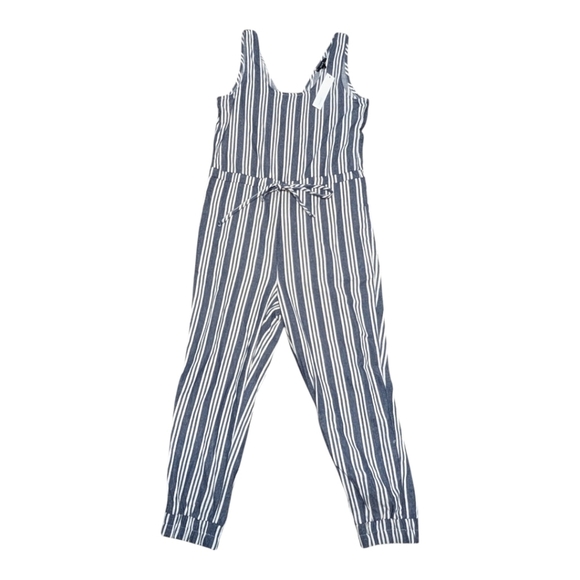 DREW (XS) Chambray Stripe Jumpsuit Blue White NWT - Picture 1 of 11